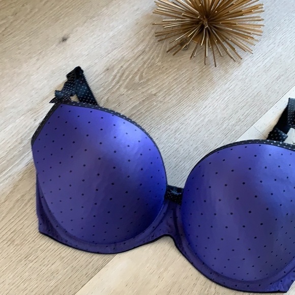 Freya Deco Dot Moulded Underwire Bra polka dot purple black size 32 I‎ - Picture 3 of 11